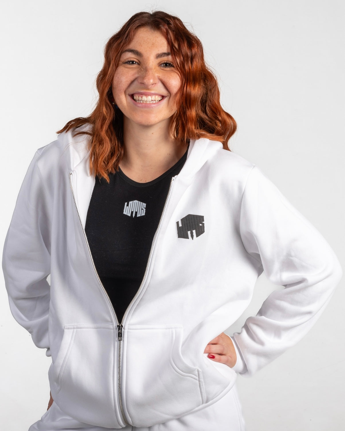 Hoodie White Ice zip