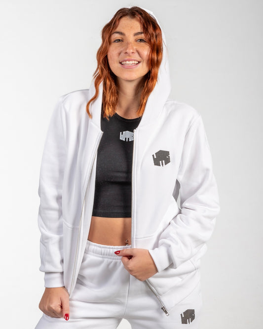 Hoodie White Ice zip