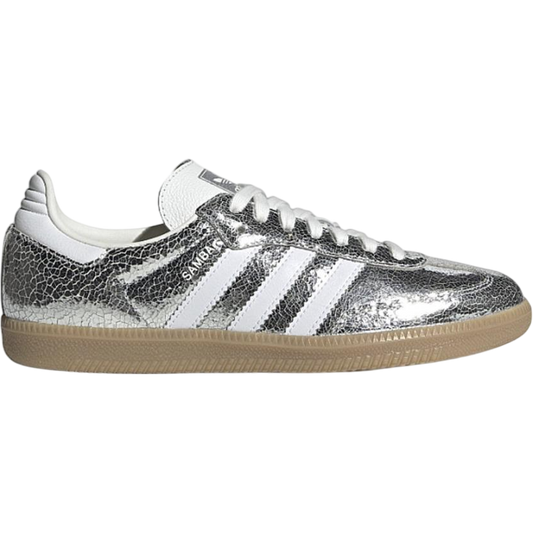 ADIDAS Samba OG Silver Metallic Cracked Leather (Women's)