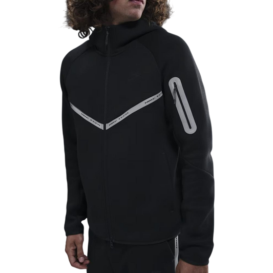 NIKE Tech Fleece Full-Zip Windrunner Black White Reflective