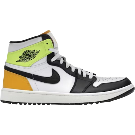 Jordan 1 Retro High G White University Gold Volt Black